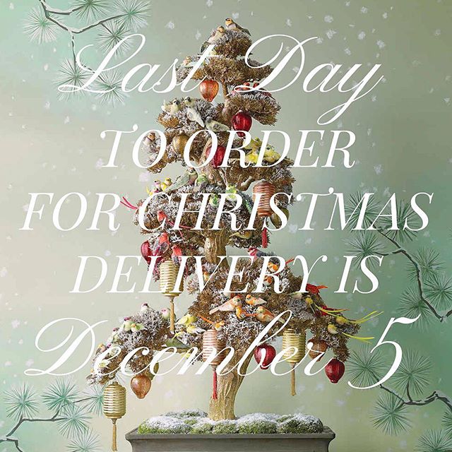 Tick tock! Tick tock! Wednesday, December 5th is the last day to order in-store and online for guaranteed Christmas delivery! #theloveliest #monogrammedchristmas #kevinsharkey #marthastewart #favoritechristmastreeever