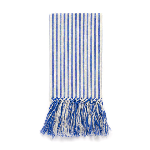 Stripe Fringe Guest Towel, Blue
